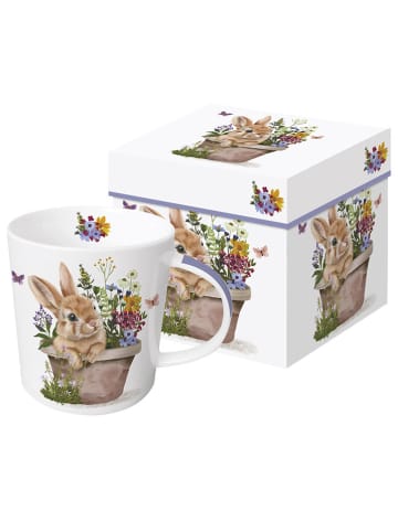 ppd Jumbotasse "Colette" in Weiß/ Hellbraun - 400 ml