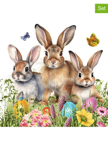 ppd Serwetki (40 szt.) "Easter Hello" w kolorze biało-jasnobrązowym