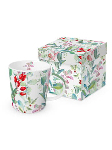 ppd Kubek jumbo "Autunno" w kolorze biało-zielonym - 400 ml