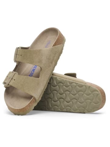 Birkenstock Leder-Pantoletten "Arizona" in Beige