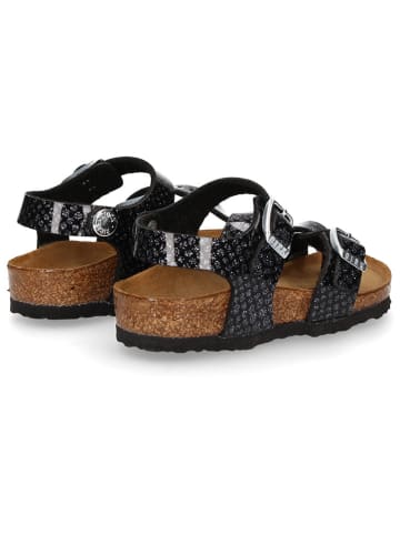 Birkenstock Teensandalen "Taormina" zwart/zilverkleurig