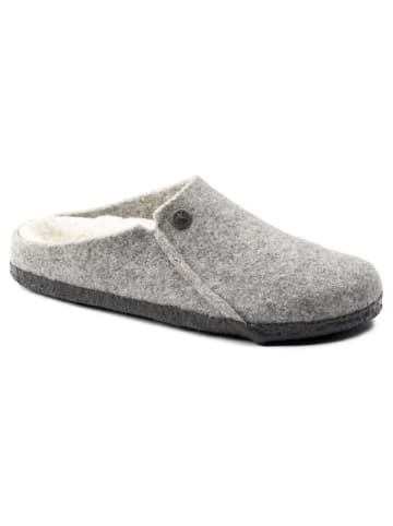 Birkenstock Leder-Clogs "Zermatt Shearling" in Grau