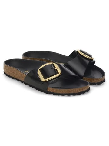 Birkenstock Leder-Pantoletten "Madrid" in Schwarz