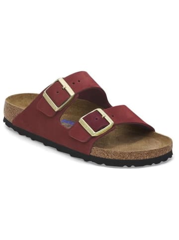 Birkenstock Leren slippers "Arizona" rood