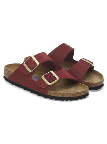 Birkenstock Skórzane klapki "Arizona" w kolorze czerwonym