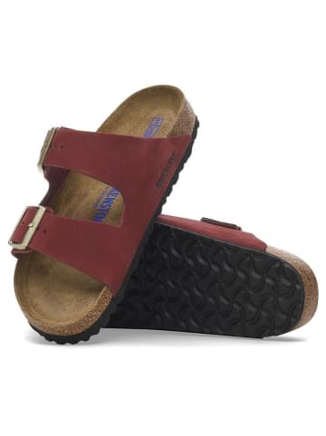 Birkenstock Skórzane klapki "Arizona" w kolorze czerwonym