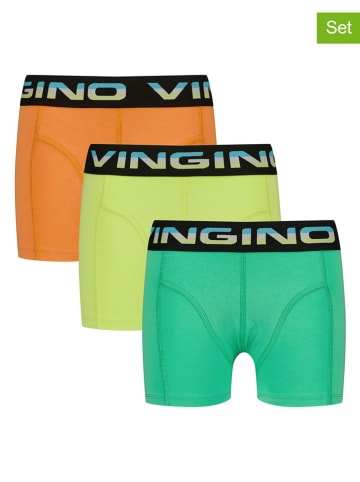 Vingino 3er-Set: Boxershorts in Orange/ Grün