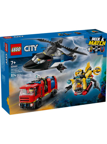 LEGO LEGO® City: Helikopter, wóz strażacki i łódź podwodna - 7+
