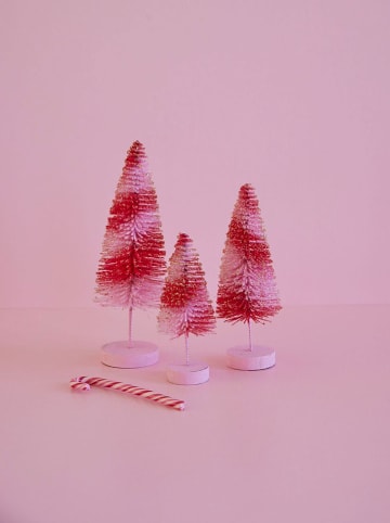 Rice 3er-Set: Dekoaufsteller in Rosa/ Rot