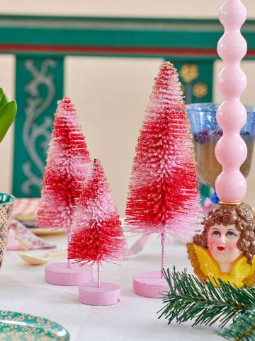 Rice 3-delige set: decoratieve objecten lichtroze/rood