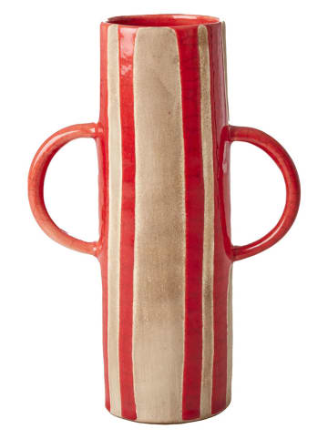 Rice Vaas beige/rood - (H)22 cm