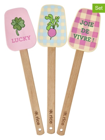 Rice 3-delige set: deegspatels meerkleurig - (H)26,5 cm