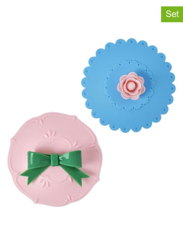 Rice 2er-Set: Deckel in Hellblau/ Rosa - Ø 10,5 cm