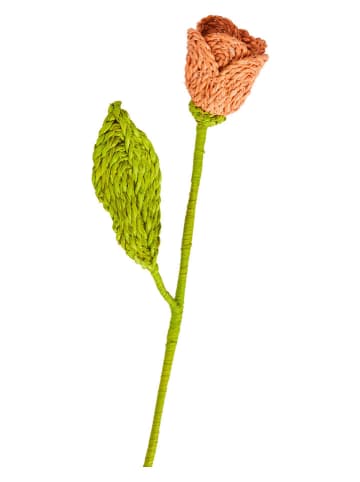 Rice Kunstblume in Orange/ Grün - (H)60 cm