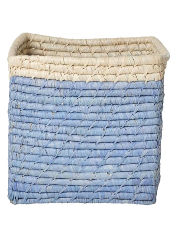 Rice Aufbewahrungskorb in Hellblau/ Creme - (B)20 x (H)20 x (T)20 cm