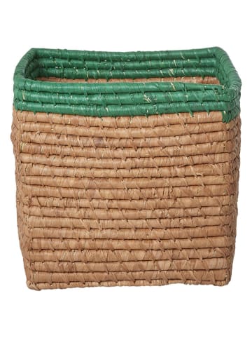 Rice Opbergmand lichtbruin/groen - (B)20 x (H)20 x (D)20 cm