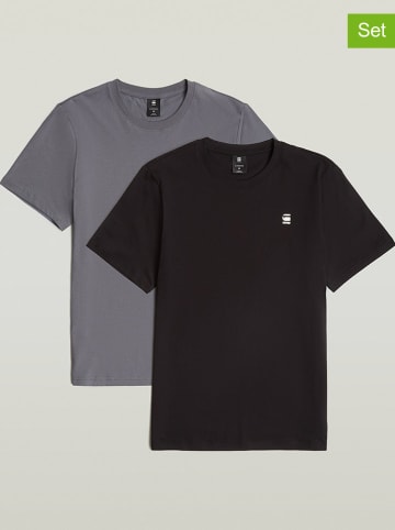 G-Star 2er-Set: Shirts in Schwarz/ Grau