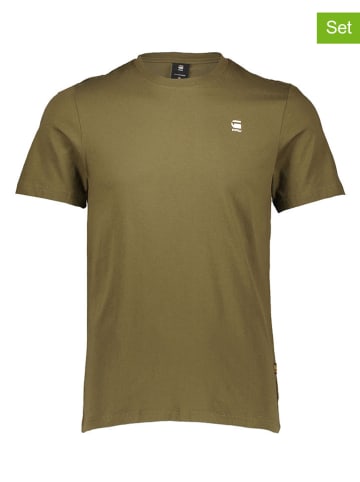 G-Star 2er-Set: Shirts in Khaki/ Schwarz