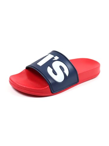 Levi's Pantoletten in Rot/ Dunkelblau