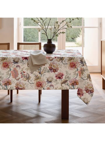 Mint Rugs Tafellaken "Floral Afrodita" wit/lichtroze