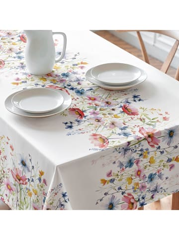 Mint Rugs Obrus "Floral And Tropical Daina" w kolorze biało-jasnoróżowo-niebieskim