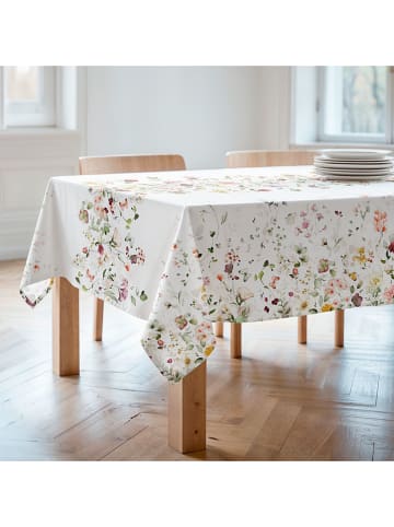 mint Deco Tafellaken "Floral And Tropical Durana" wit/groen/lichtroze