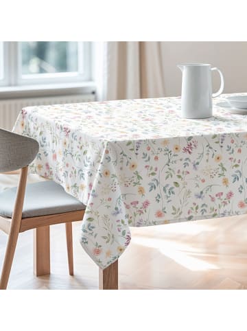 mint Deco Obrus "Floral And Tropical Ilma" w kolorze biało-zielono-jasnoróżowym