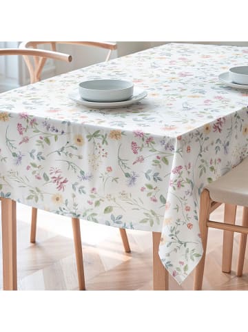 mint Deco Tafellaken "Floral And Tropical Ilma" wit/groen/lichtroze