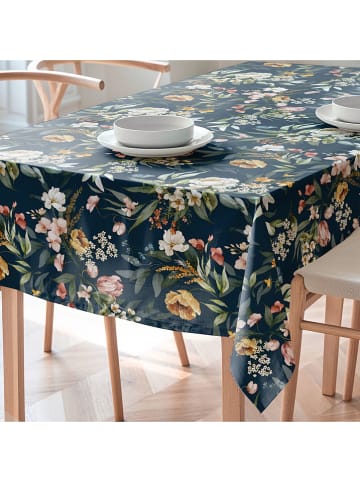 Mint Rugs Obrus "Floral And Tropical Kendra" w kolorze granatowo-zielono-jasnoróżowym