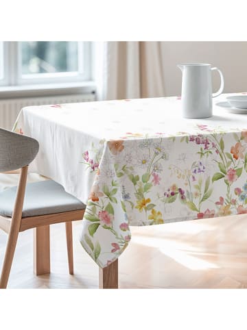 mint Deco Tischdecke "Floral And Tropical Marela" in Weiß/ Grün/ Lila