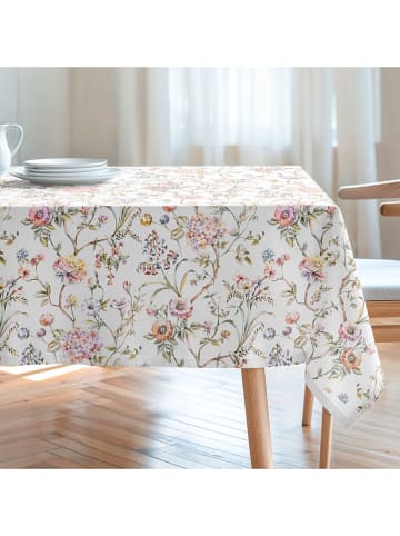 mint Deco Tafellaken "Floral And Tropical Nerida" wit/groen/lichtroze