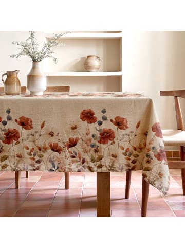 Mint Rugs Obrus "Natural Amapola" w kolorze kremowo-czerwonym