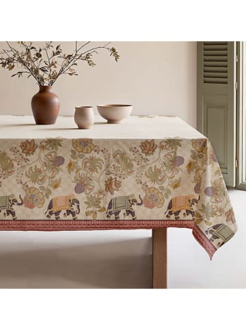 Mint Rugs Tafellaken "Natural Amil" crème/groen