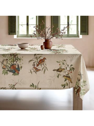 Mint Rugs Tafellaken "Natural Bird" crème/groen/oranje