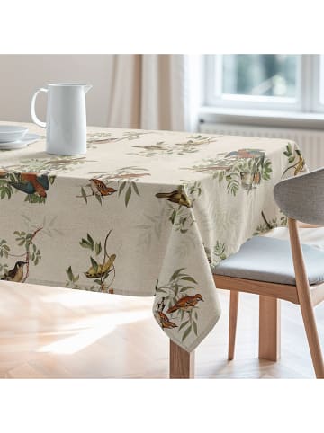 Mint Rugs Tischdecke "Natural Bird" in Creme/ Grün