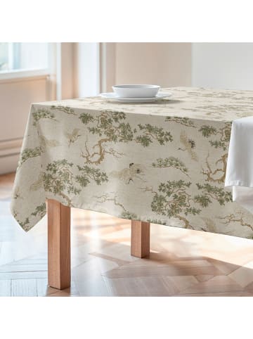 mint Deco Obrus "Natural Garza" w kolorze kremowo-zielonym