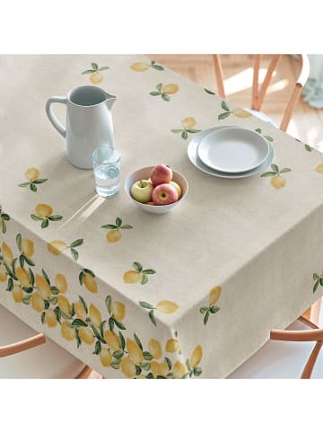 mint Deco Tischdecke "Natural Lemon" in Creme/ Gelb/ Grün