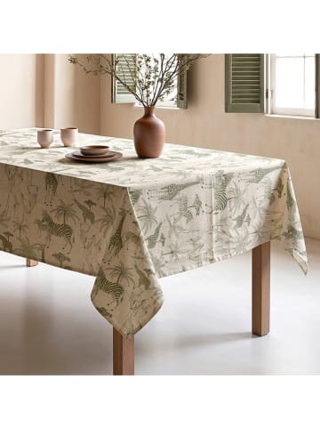 Mint Rugs Tafellaken "Natural Safari" crème/groen