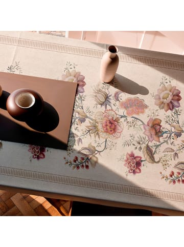 mint Deco Tischdecke "Natural Samir" in Creme/ Grün/ Rosa