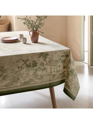 Mint Rugs Tafellaken "Natural Yute" crème/groen