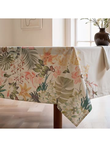 Mint Rugs Tafellaken "Tropical Damaris" crème/groen/lichtroze