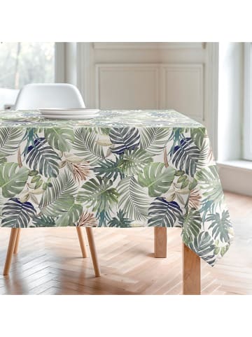 Mint Rugs Tafellaken "Floral And Tropical Deisy" wit/groen