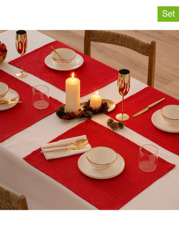 mint Deco 2er-Set: Tischsets "Christmas Evolet" in Rot - (L)50 x (B)40 cm
