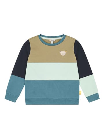 Steiff Sweatshirt in Türkis/ Hellbraun/ Dunkelblau