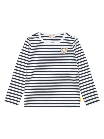 Steiff Longsleeve in Weiß/ Dunkelblau