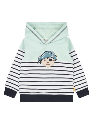 Steiff Bluza w kolorze granatowo-turkusowo-białym