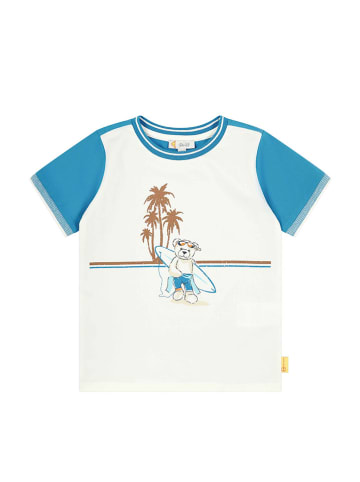 Steiff Shirt in Blau/ Weiß