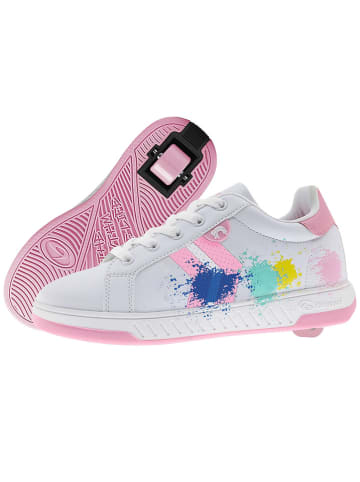 Breezy Rollers Sneakers met wielen wit/lichtroze/meerkleurig
