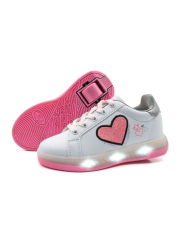 Breezy Rollers Sneakers mit Rollen in Weiß/ Rosa