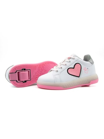 Breezy Rollers Sneakers mit Rollen in Weiß/ Rosa